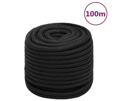 Laivu Virve, Melna, 18 Mm, 100 M, Polipropilēns Vidaxl