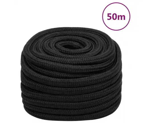 Laivu Virve, Melna, 20 Mm, 50 M, Polipropilēns Vidaxl