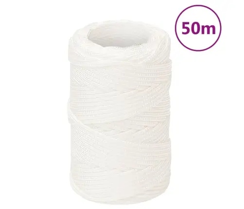 Laivu Virve, Balta, 2 Mm, 50 M, Polipropilēns Vidaxl