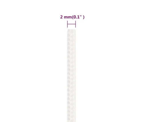 Laivu Virve, Balta, 2 Mm, 250 M, Polipropilēns Vidaxl