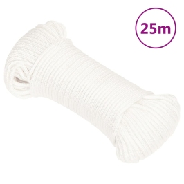Laivu Virve, Balta, 3 Mm, 25 M, Polipropilēns Vidaxl