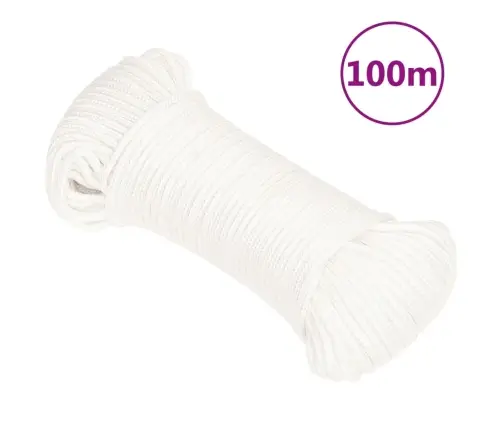 Laivu Virve, Balta, 3 Mm, 100 M, Polipropilēns Vidaxl