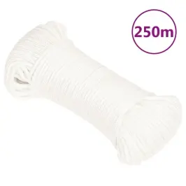 Laivu Virve, Balta, 3 Mm, 250 M, Polipropilēns Vidaxl