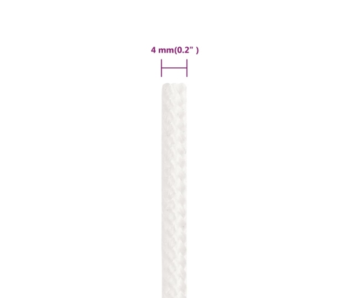 Valties Virvė, Visiškai Balta, 4Mm, 25M, Polipropilenas