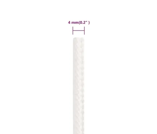 Laivu Virve, Balta, 4 Mm, 50 M, Polipropilēns Vidaxl