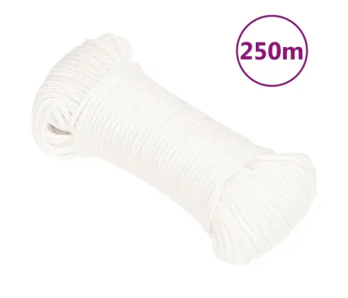 Laivu Virve, Balta, 4 Mm, 250 M, Polipropilēns Vidaxl