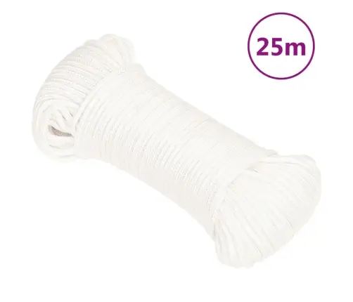Laivu Virve, Balta, 5 Mm, 25 M, Polipropilēns Vidaxl