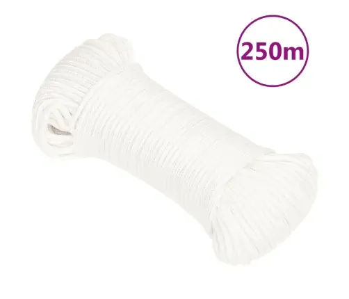 Laivu Virve, Balta, 5 Mm, 250 M, Polipropilēns Vidaxl