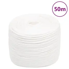 Laivu Virve, Balta, 10 Mm, 50 M, Polipropilēns Vidaxl