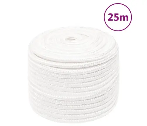 Laivu Virve, Balta, 12 Mm, 25 M, Polipropilēns Vidaxl