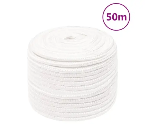 Laivu Virve, Balta, 12 Mm, 50 M, Polipropilēns Vidaxl