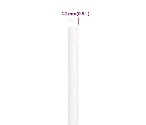 Laivu Virve, Balta, 12 Mm, 50 M, Polipropilēns Vidaxl