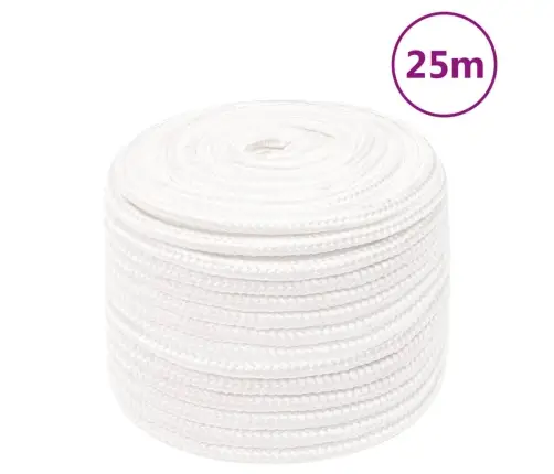 Laivu Virve, Balta, 14 Mm, 25 M, Polipropilēns Vidaxl
