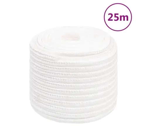 Laivu Virve, Balta, 16 Mm, 25 M, Polipropilēns Vidaxl