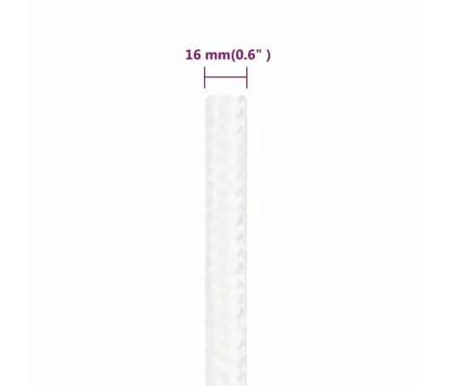 Laivu Virve, Balta, 16 Mm, 25 M, Polipropilēns Vidaxl