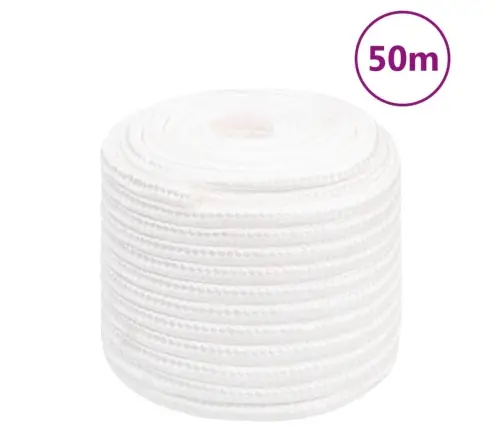 Laivu Virve, Balta, 16 Mm, 50 M, Polipropilēns Vidaxl