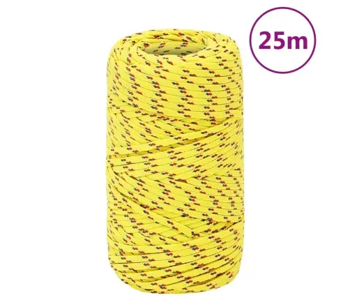 Laivu Virve, Dzeltena, 2 Mm, 25 M, Polipropilēns Vidaxl