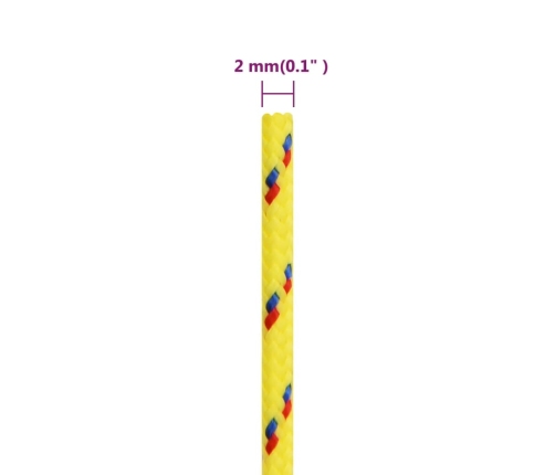 Valties Virvė, Geltonos Spalvos, 2Mm, 100M, Polipropilenas