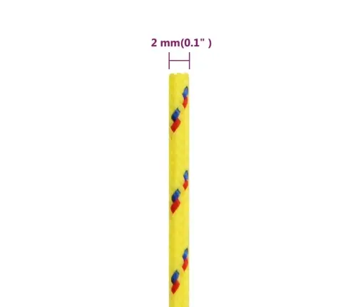 Laivu Virve, Dzeltena, 2 Mm, 100 M, Polipropilēns Vidaxl