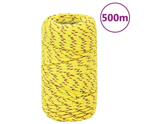 Laivu Virve, Dzeltena, 2 Mm, 500 M, Polipropilēns Vidaxl