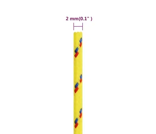 Laivu Virve, Dzeltena, 2 Mm, 500 M, Polipropilēns Vidaxl