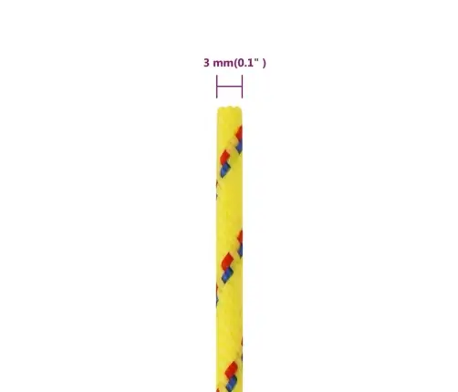 Laivu Virve, Dzeltena, 3 Mm, 25 M, Polipropilēns Vidaxl