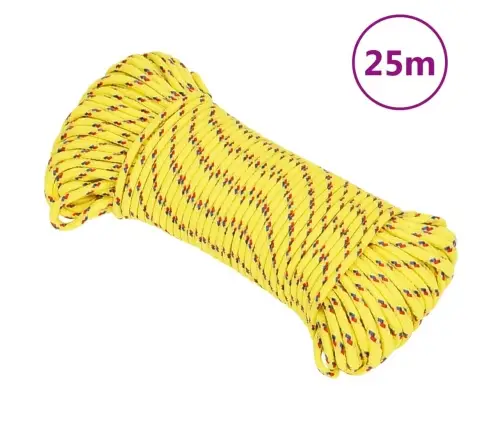 Laivu Virve, Dzeltena, 4 Mm, 25 M, Polipropilēns Vidaxl
