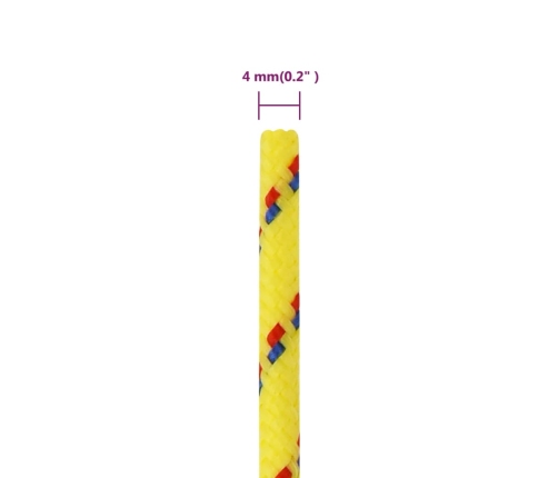 Laivu Virve, Dzeltena, 4 Mm, 100 M, Polipropilēns Vidaxl