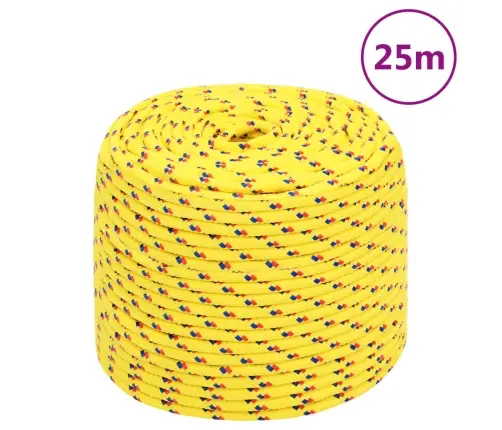 Laivu Virve, Dzeltena, 8 Mm, 25 M, Polipropilēns Vidaxl