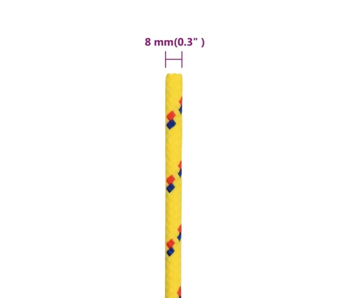 Laivu Virve, Dzeltena, 8 Mm, 50 M, Polipropilēns Vidaxl