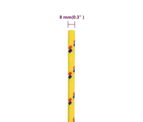 Laivu Virve, Dzeltena, 8 Mm, 50 M, Polipropilēns Vidaxl