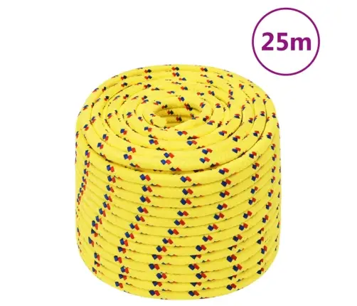 Laivu Virve, Dzeltena, 12 Mm, 25 M, Polipropilēns Vidaxl
