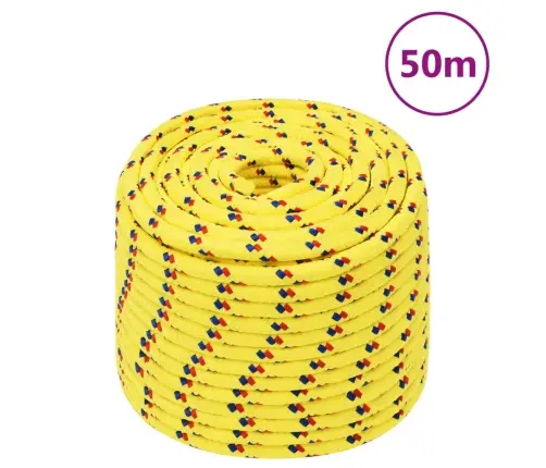 Laivu Virve, Dzeltena, 12 Mm, 50 M, Polipropilēns Vidaxl