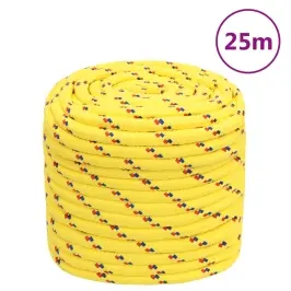Laivu Virve, Dzeltena, 18 Mm, 25 M, Polipropilēns Vidaxl
