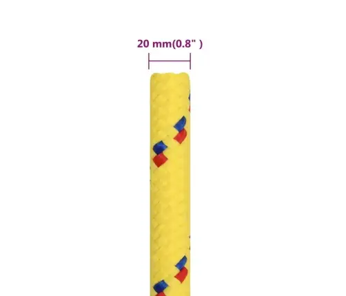 Laivu Virve, Dzeltena, 20 Mm, 25 M, Polipropilēns Vidaxl