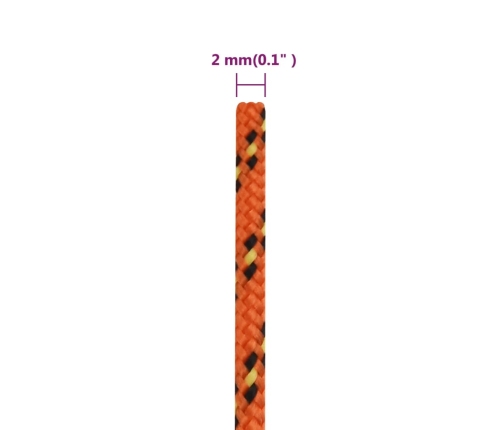 Laivu Virve, Oranža, 2 Mm, 250 M, Polipropilēns Vidaxl