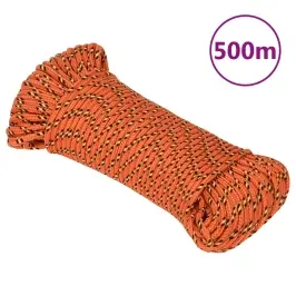 Laivu Virve, Oranža, 3 Mm, 500 M, Polipropilēns Vidaxl
