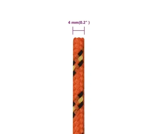 Laivu Virve, Oranža, 4 Mm, 500 M, Polipropilēns Vidaxl