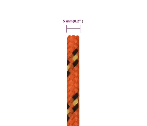 Valties Virvė, Oranžinės Spalvos, 5Mm, 500M, Polipropilenas