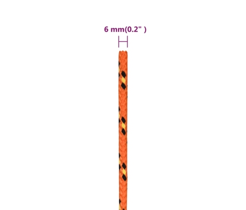 Laivu Virve, Oranža, 6 Mm, 100 M, Polipropilēns Vidaxl