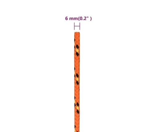 Laivu Virve, Oranža, 6 Mm, 100 M, Polipropilēns Vidaxl
