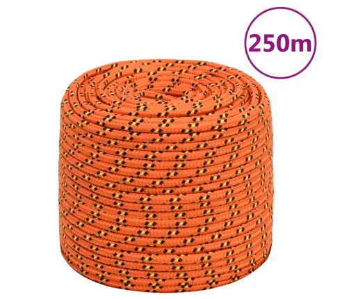 Laivu Virve, Oranža, 6 Mm, 250 M, Polipropilēns Vidaxl