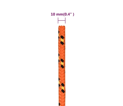 Laivu Virve, Oranža, 10 Mm, 500 M, Polipropilēns Vidaxl