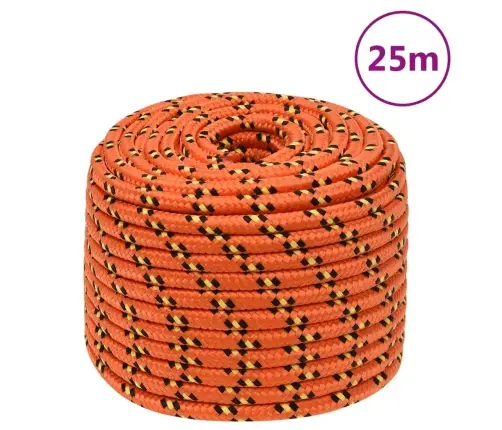 Valties Virvė, Oranžinės Spalvos, 12Mm, 25M, Polipropilenas