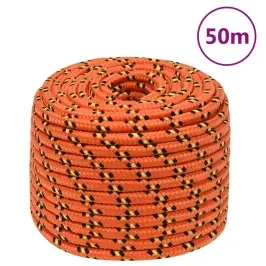 Laivu Virve, Oranža, 12 Mm, 50 M, Polipropilēns Vidaxl