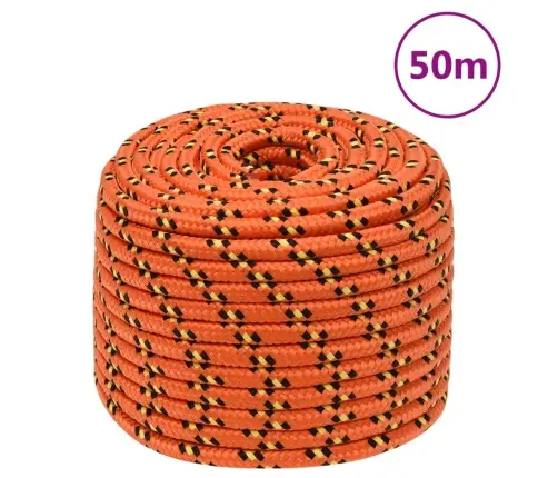Laivu Virve, Oranža, 12 Mm, 50 M, Polipropilēns Vidaxl