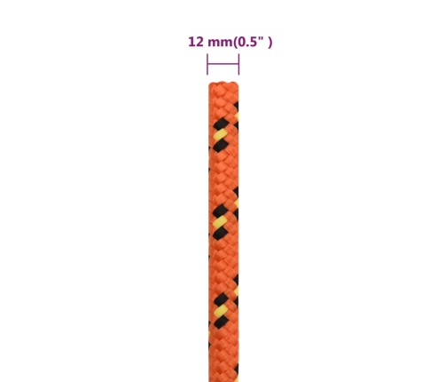 Laivu Virve, Oranža, 12 Mm, 250 M, Polipropilēns Vidaxl