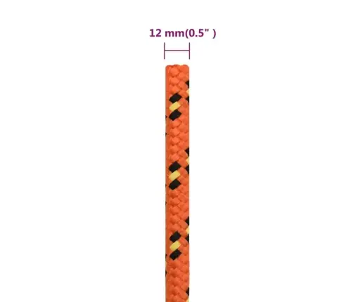 Valties Virvė, Oranžinės Spalvos, 12Mm, 250M, Polipropilenas