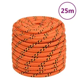 Laivu Virve, Oranža, 16 Mm, 25 M, Polipropilēns Vidaxl