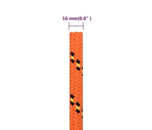 Laivu Virve, Oranža, 16 Mm, 250 M, Polipropilēns Vidaxl